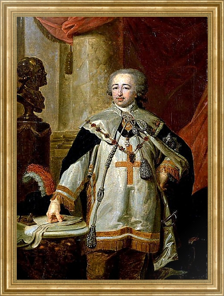 Постер Портрет А. Б. Куракина в одеянии кавалера Мальтийского ордена. Ок. 1801 с типом исполнения На холсте в раме в багетной раме NA033.1.051