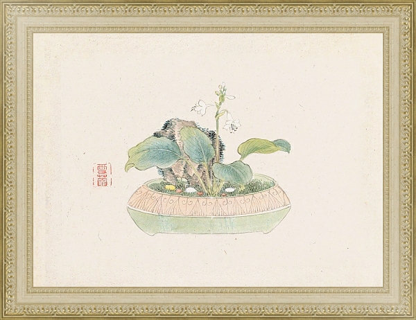 Постер Bonsai kabenzu, Pl.09 с типом исполнения Акварель в раме в багетной раме 484.M48.725