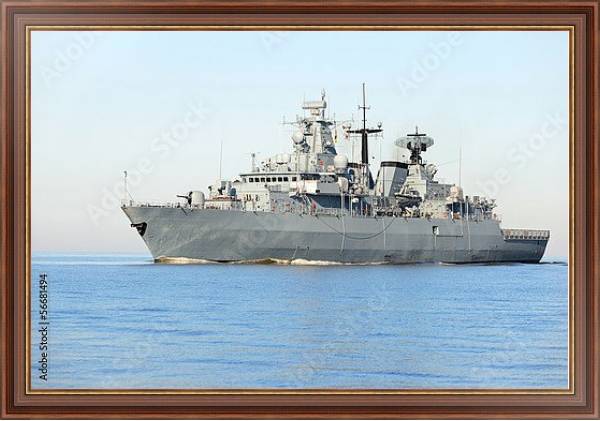 Постер Военный корабль с типом исполнения На холсте в раме в багетной раме 35-M719P-83