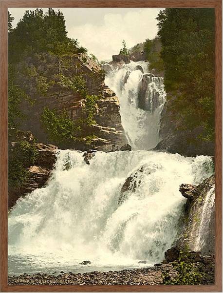Постер Швейцария. Рейхенбахский водопад с типом исполнения На холсте в раме в багетной раме 1727.4310