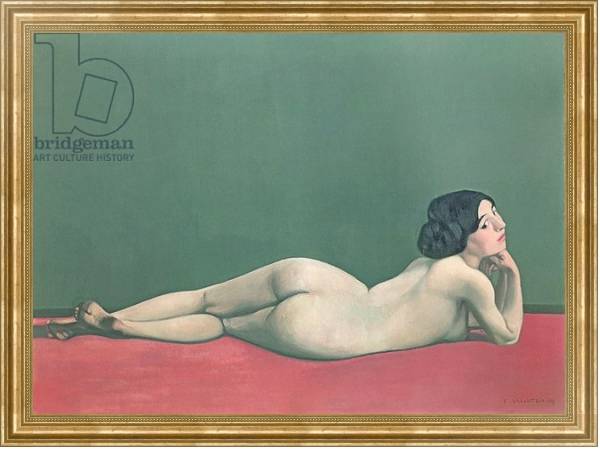 Постер Nude Stretched out on a Piece of Cloth, 1909 с типом исполнения На холсте в раме в багетной раме NA033.1.051