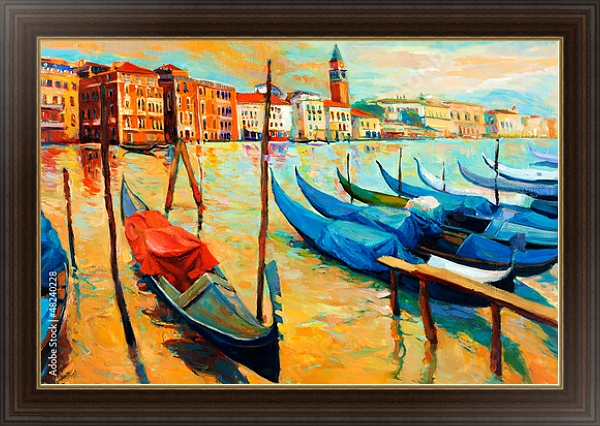 Постер Венеция, Италия 2 с типом исполнения На холсте в раме в багетной раме 1.023.151