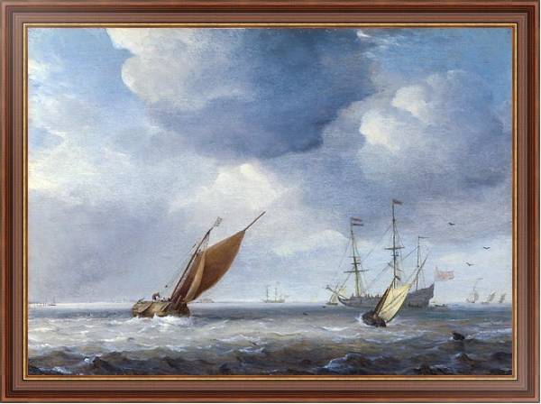 Постер Малые голландские корабли в бриз с типом исполнения На холсте в раме в багетной раме 35-M719P-83