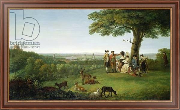Постер One Tree Hill, Greenwich, with London in the Distance, 1779 с типом исполнения На холсте в раме в багетной раме 35-M719P-83