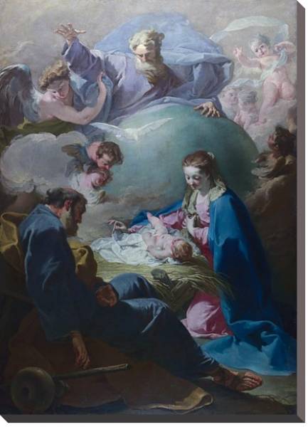 Постер Рождение с Богом-Отцом и Святым Духом с типом исполнения На холсте без рамы