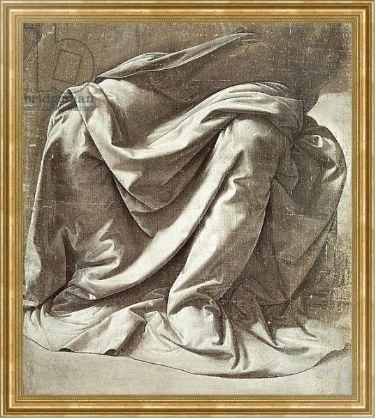 Постер Drapery study for a Seated Figure, c.1475-80 с типом исполнения На холсте в раме в багетной раме NA033.1.051