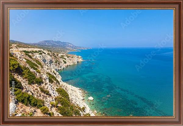 Постер Греция. Кипр, побережье с типом исполнения На холсте в раме в багетной раме 35-M719P-83