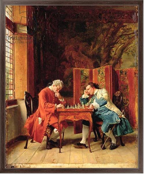 Постер The Chess Players, 1856 с типом исполнения На холсте в раме в багетной раме 221-02