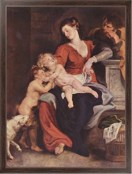 Постер Святое семейство с корзиной с типом исполнения На холсте в раме в багетной раме 221-02