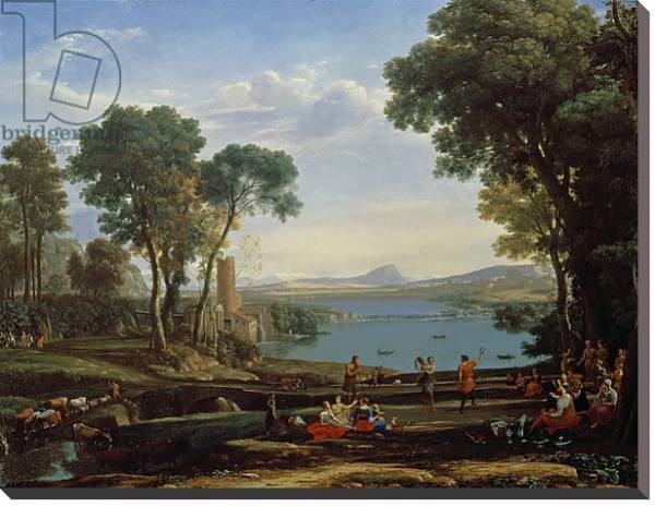 Постер Landscape with the Marriage of Isaac and Rebekah 1648 с типом исполнения На холсте без рамы
