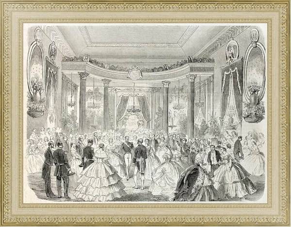 Постер Emperor Napoleon III and empress at Grand Ball. Created by Godefroy-Durand, published on L'Illustrat с типом исполнения Акварель в раме в багетной раме 484.M48.725