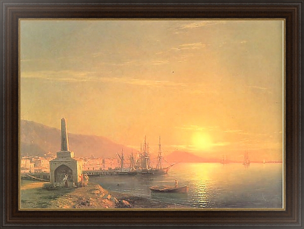 Постер Восход солнца в Феодосии с типом исполнения На холсте в раме в багетной раме 1.023.151
