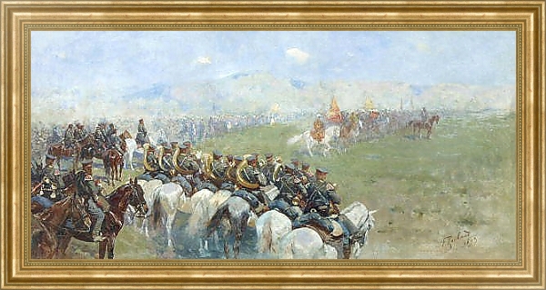 Постер Смотр войск Александром III. 1893 с типом исполнения На холсте в раме в багетной раме NA033.1.051