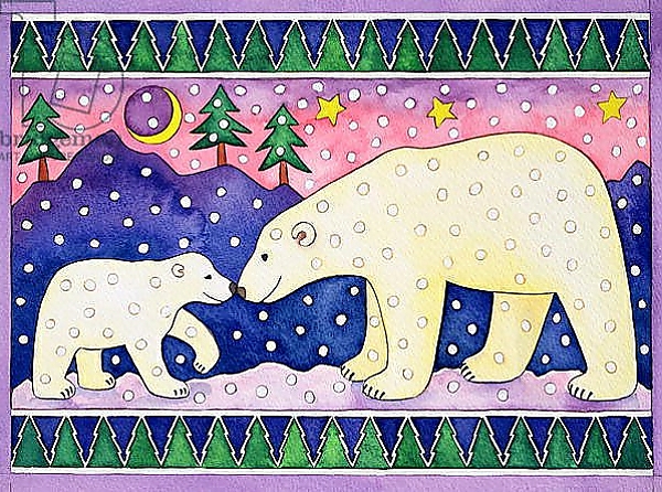 Постер Polar Bears с типом исполнения На холсте без рамы