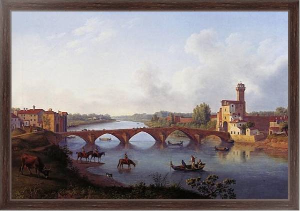 Постер Der Ponte a Mare in Pisa (Toskana) с типом исполнения На холсте в раме в багетной раме 221-02