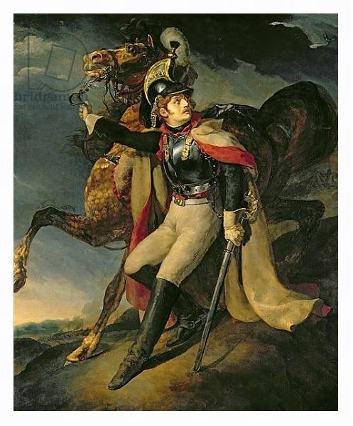 Постер The Wounded Cuirassier, 1814 с типом исполнения На холсте в раме в багетной раме 221-03