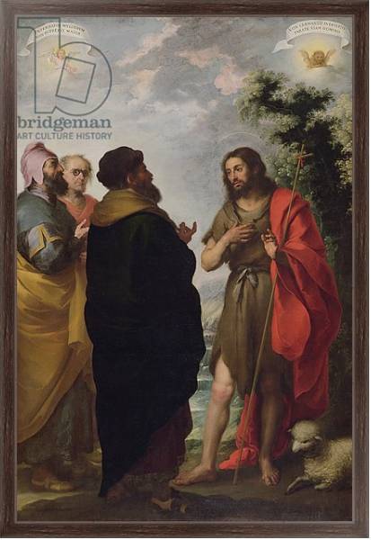 Постер St. John the Baptist with the Scribes and Pharisees, c.1655 с типом исполнения На холсте в раме в багетной раме 221-02