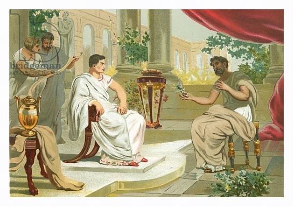 Постер Conversation between Pliny the Elder and the emperor Vespasian с типом исполнения На холсте в раме в багетной раме 221-03
