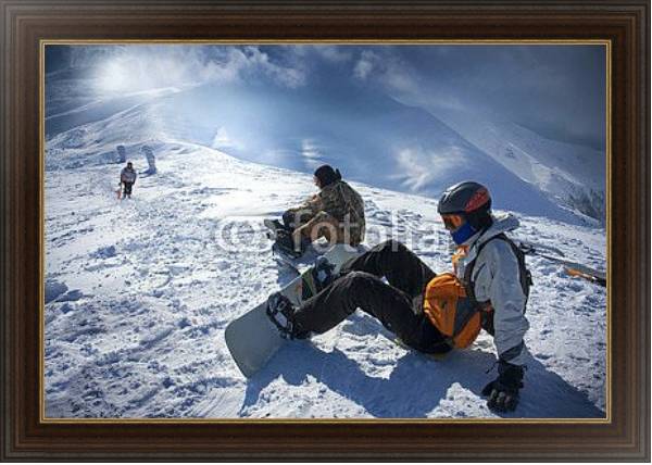 Постер Сноубордисты с типом исполнения На холсте в раме в багетной раме 1.023.151