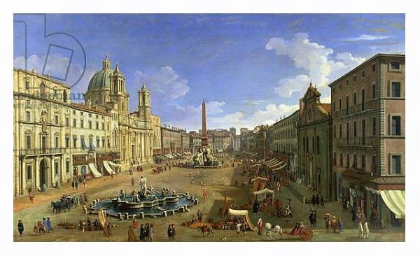 Постер View of the Piazza Navona, Rome с типом исполнения На холсте в раме в багетной раме 221-03