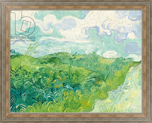 Постер Green Wheat Fields, Auvers, 1890 с типом исполнения На холсте в раме в багетной раме 484.M48.310