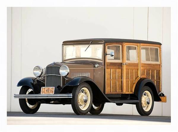 Постер Ford Model B Station Wagon '1932 с типом исполнения На холсте в раме в багетной раме 221-03