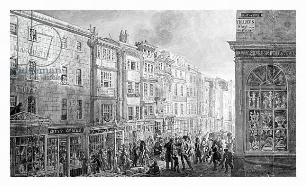 Постер The Strand from the corner of Villiers Street, 1824 с типом исполнения На холсте в раме в багетной раме 221-03