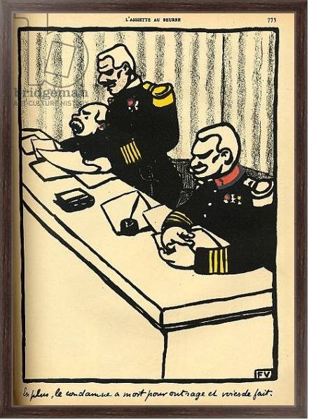 Постер A military tribunal pronounes a death sentence, 1902 с типом исполнения На холсте в раме в багетной раме 221-02
