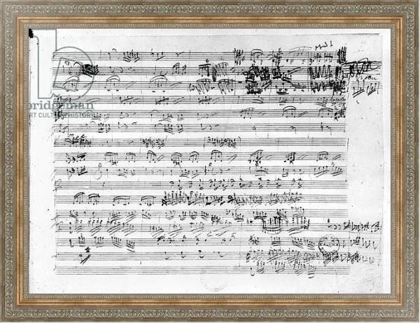 Постер Autograph score sheet for the Trio mi bemol opus 3 с типом исполнения На холсте в раме в багетной раме 484.M48.310