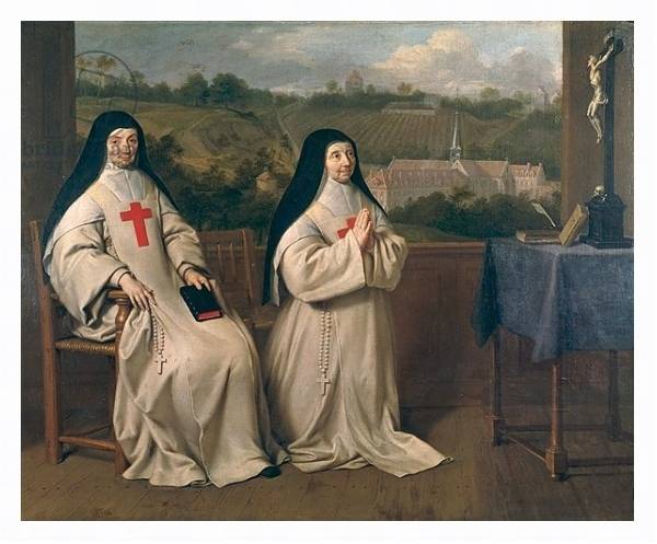 Постер Two Nuns с типом исполнения На холсте в раме в багетной раме 221-03