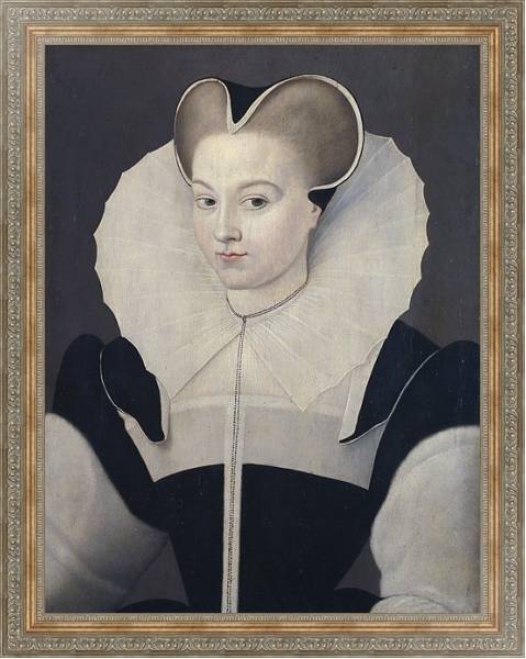Постер Портрет молодой женщины 9 с типом исполнения На холсте в раме в багетной раме 484.M48.310