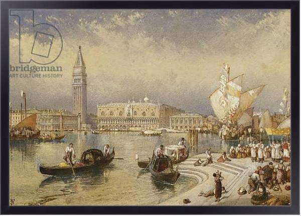Постер The Doge's Palace, Venice, from the Steps of San Giorgio Maggiore, с типом исполнения На холсте в раме в багетной раме 221-01