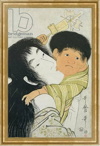 Постер Yama-Uba and Kintoki с типом исполнения На холсте в раме в багетной раме NA033.1.051