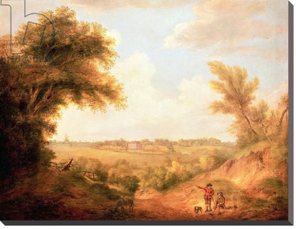 Постер Landscape with house, 18th century с типом исполнения На холсте без рамы