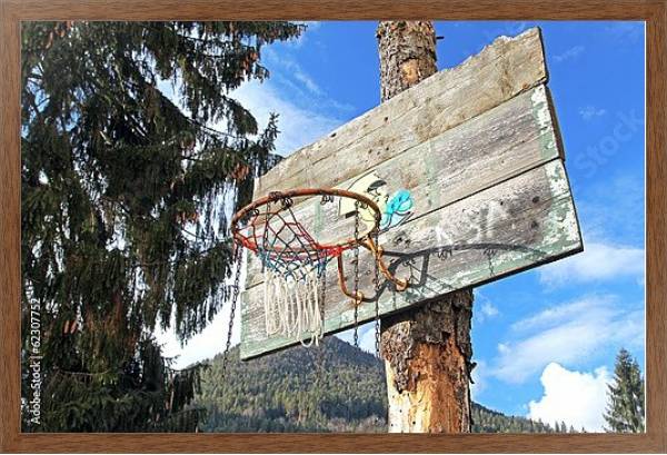 Постер Старая баскетбольная корзина с типом исполнения На холсте в раме в багетной раме 1727.4310