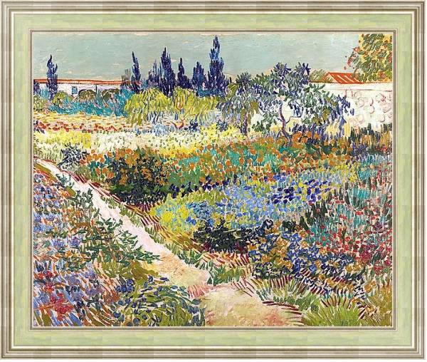 Постер Тропинка в цветущем саду с типом исполнения На холсте в раме в багетной раме NA053.0.113