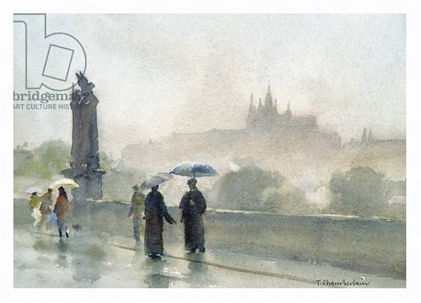 Постер Umbrellas, Charles Bridge, Prague с типом исполнения На холсте в раме в багетной раме 221-03