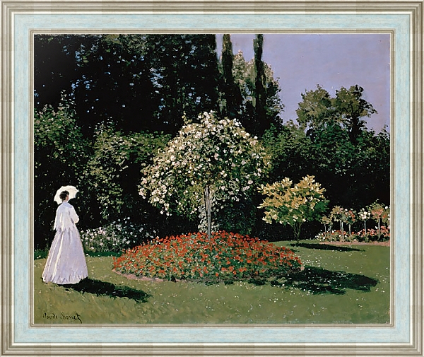 Постер Дама в саду Сент-Адресс с типом исполнения На холсте в раме в багетной раме NA053.0.114