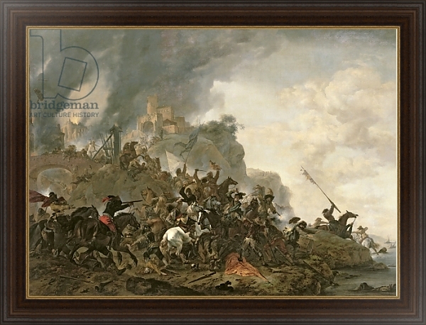 Постер Cavalry Making a Sortie from a Fort on a Hill, 1646 с типом исполнения На холсте в раме в багетной раме 1.023.151