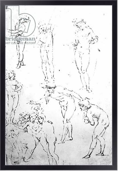 Постер Figural Studies for the Adoration of the Magi, c.1481 2 с типом исполнения На холсте в раме в багетной раме 221-01