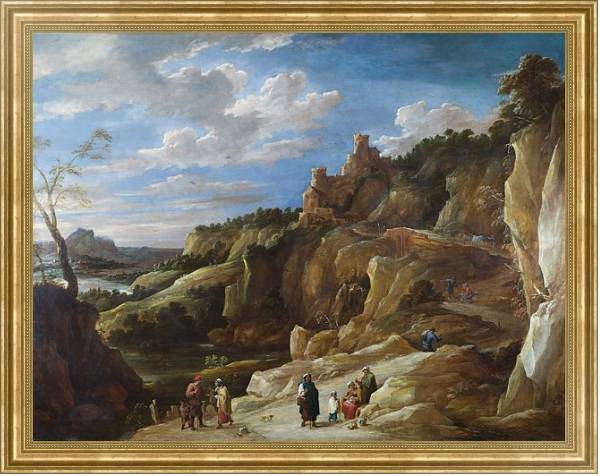Постер Циганка на фоне холмистого пейзажа с типом исполнения На холсте в раме в багетной раме NA033.1.051