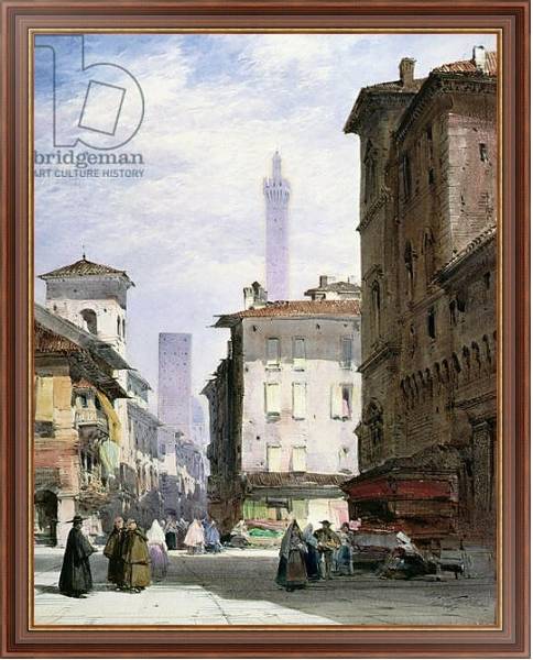 Постер Leaning Tower, Bologna с типом исполнения На холсте в раме в багетной раме 35-M719P-83