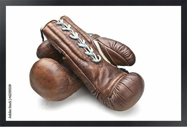 Постер Винтажные боксерские перчатки с типом исполнения На холсте в раме в багетной раме 1727.8010