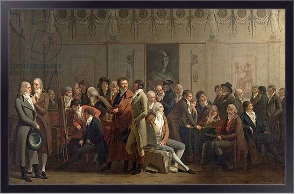 Постер Reunion of Artists in the Studio of Isabey, 1798 с типом исполнения На холсте в раме в багетной раме 221-01