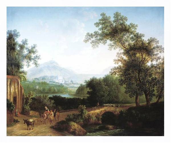 Постер Итальянский пейзаж. 1806 с типом исполнения На холсте в раме в багетной раме 221-03