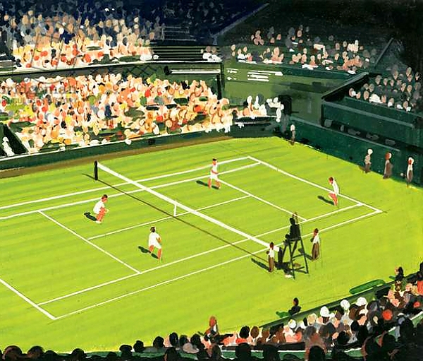 Постер The centre court at Wimbledon с типом исполнения На холсте без рамы