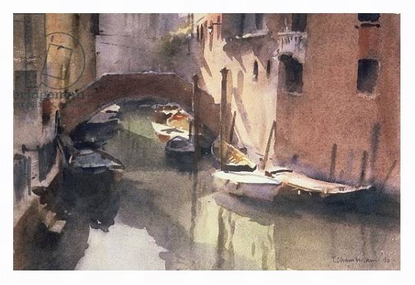 Постер A Quiet Canal in Venice, 1990 с типом исполнения На холсте в раме в багетной раме 221-03