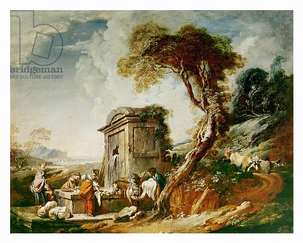 Постер The Washerwomen, c.1730 с типом исполнения На холсте в раме в багетной раме 221-03
