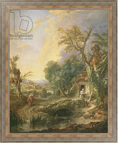 Постер Landscape with a Hermit, 1742 с типом исполнения На холсте в раме в багетной раме 484.M48.310