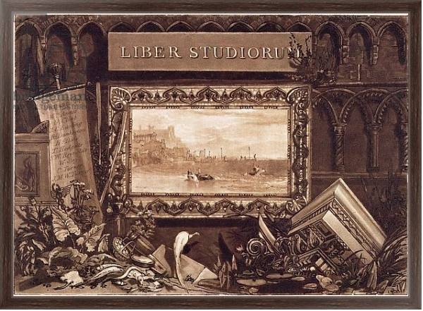 Постер Frontispiece to 'Liber Studiorum', engraved by J. C. Easling 1812 с типом исполнения На холсте в раме в багетной раме 221-02